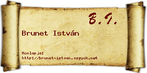 Brunet István névjegykártya
